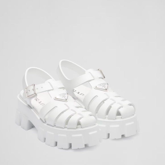 Prada Shoes - New in Box Prada Monolith Rubber Sandals - White
